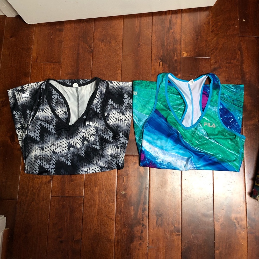Two exercise tops.
